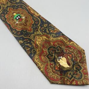Looney Tunes Mania Tie‎ Paisley Taz Marvin Martian Korea Necktie Bugs Bunny